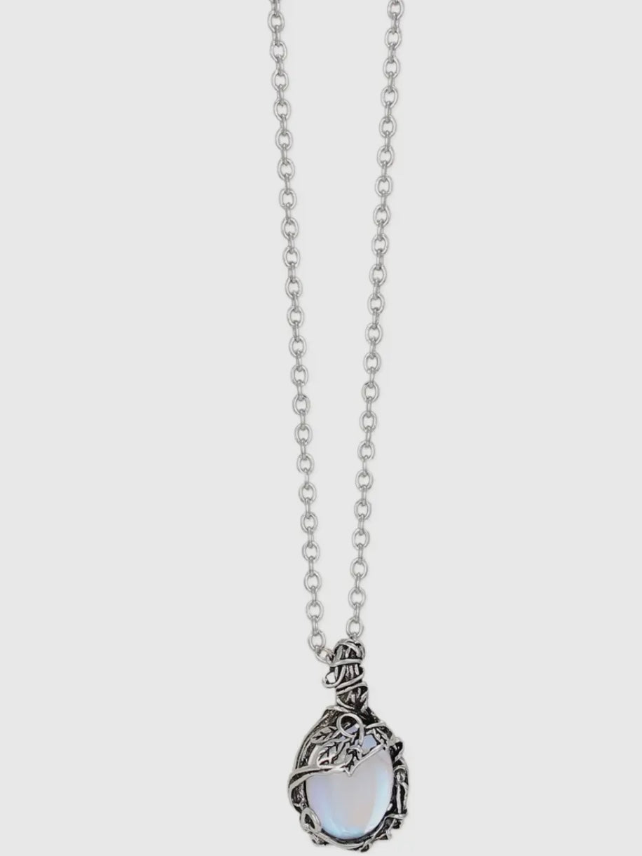 Dreamy Drop Silver Stone Ivy Necklace