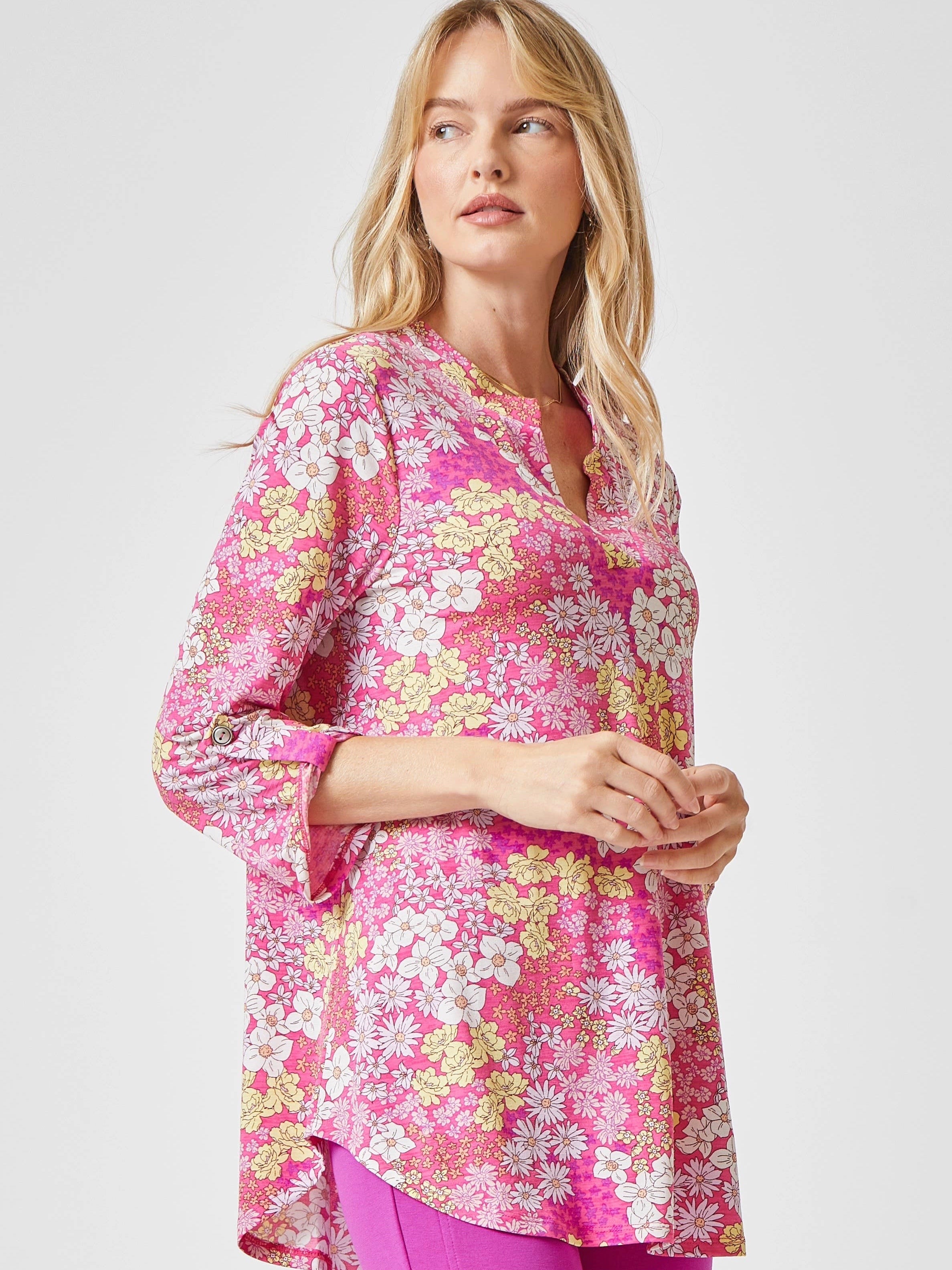 Pink Floral Lizzy Blouse
