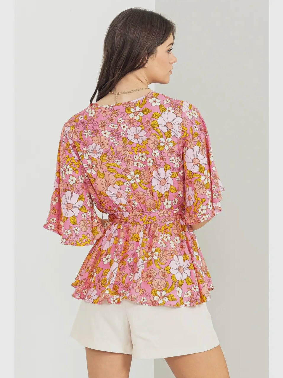 Floral Print Peplum Top