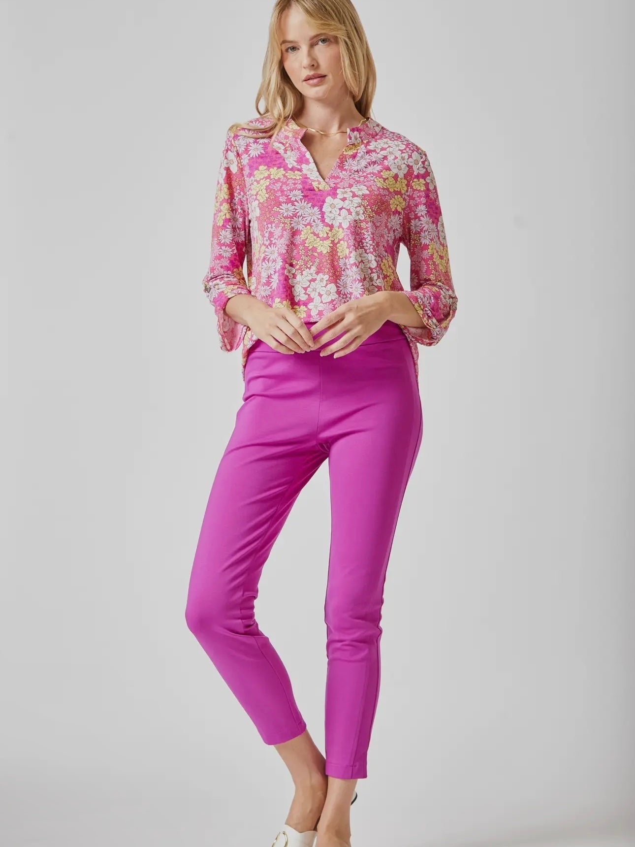 Pink Floral Lizzy Blouse